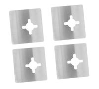HOMSFOU 4pcs Door Reinforcement Plates Stainless Steel Fixing Bracket for Metal Doors Gap Filler Lock Repair Kit Security Striker Guard for Home Garage