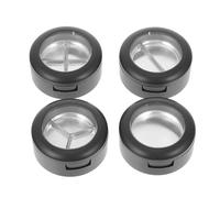 HOMSFOU 4pcs Empty Multi-grid Eyeshadow Boxes Set with 26mm Matte Black round Cases and Aluminum Pans, Window Compact Makeup Organizer for Travel and Cosmetic Storage