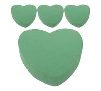 HOMSFOU 4pcs Floral Foam Shapes Wet Heart Brick Blocks for Fresh Flowers Strong Water Absorption Professional Florist Quality for Wedding Centerpieces Corsages Car Decor