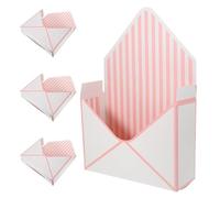 HOMSFOU 4pcs Floral Paper Bouquet Boxes Reusable Flower Packaging Envelopes for Weddings Birthdays and Parties Elegant Design for Fresh Arrangements and Striped