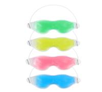 HOMSFOU 4pcs Gel Eye Mask Cold Compress for Puffiness and Dark Circles, Cooling Reusable Ice Gel Eye Pads in Blue Green Red Yellow for Travel and Beauty Care