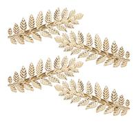HOMSFOU 4pcs Gold Leaf Hair Barrettes for Thick Hair for Autumn and Everyday Ponytail Styling