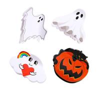 HOMSFOU 4pcs Halloween Hair Claw Clip for Women, Acrylic Small Claw Clips with Ghost and Cloud Shapes, Elegant and Decorative Hair Clamps for Everyday Wearing