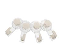 HOMSFOU 4pcs Heavy Duty Suction Cup Hooks for Bathroom - No-Drill Waterproof Towel and Utensil Holder with Base and White Hooks, Reusable Wall Mount for Smooth Surfaces