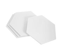 HOMSFOU 4Pcs Hexagon Felt Board Tiles Large Self Adhesive Bulletin Board for Photo Display Message Notice Wall Classroom Home Office Decorative Pin Tiles