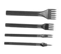HOMSFOU 4Pcs Leather Punch Tool with Wear Steel Durable Construction Standard Tooth Pitch for DIY Leather Craft Hand Stitching and Lacing