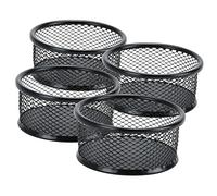 HOMSFOU 4Pcs Mesh Paper Clip Containers Premium Desk Organizers for Office Supplies Binder Holders for Home School Capacity Storage Lightweight Portable