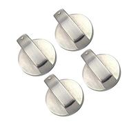 HOMSFOU 4pcs Metal Gas Stove Ignition Knobs On-off Control Buttons for Kitchen Cooker Hob Replacement