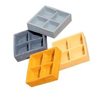 HOMSFOU 4pcs Micro Landscape Resin Ornaments Home Decor Dollhouse Platter Model Dollhouse Boxes for Food Mini House Storage Case Mini Platter Models Doll House Accessories Mini Boxes