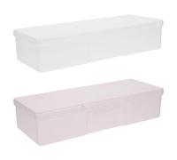 HOMSFOU 4pcs Nail Brush Organizer Box Nail Art Tool Storage Case Manicure Tool Container for Home and Salon with White and Pink