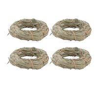 HOMSFOU 4pcs Pet Woven Grass Rings Teeth-grinding Chew for Rabbits and Hamsters, Natural Molar Grass with Pp Bag, Small Animal Dental Care Supplies for Biting and Gnawing