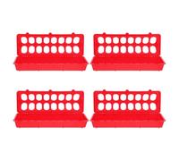HOMSFOU 4pcs Plastic Flip-top Small Chicken Feeder Trough for Poultry and Pigeons, Multi-hole Feeding Dispenser Tray with No Spill Design, Suitable for Small Birds and Quail