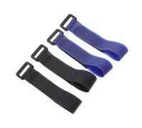 HOMSFOU 4pcs Poultry Anti-crowing Neck Collars for Rooster Ducks and Geese, Nylon Safe Noise-reducing Adjustable Pet Neck Belts, Includes 2 Blue and 2 Black for Farm Use
