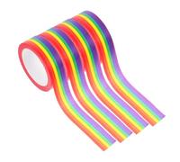 HOMSFOU 4pcs Rainbow Masking Tape Pride Flag Washi Tape with Color Stripes Gentle Adhesion for Journaling Scrapbooking DIY Crafts Easy Tear for Artistic Teens