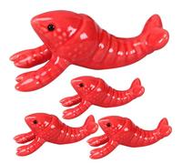 HOMSFOU 4pcs Red Ceramic Chopstick Holders Animal Shape Chopsticks Rest Rack for Dining Table Decoration and Home Decoration, Suitable and Adults