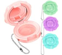 HOMSFOU 4pcs Refillable Lipstick Case Set with Empty Eyeshadow Palettes, Small Powder Containers for Travel Makeup Storage, DIY Cosmetic Jar Kit for Women