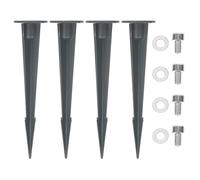 HOMSFOU 4pcs Replacement Metal Ground Stake Spike for LED Tree Lights, 160mm Light Replacement Stakes Clip, Outdoor Lawn and Garden Lighting Accessories