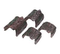 HOMSFOU 4pcs Reptile Hideaway Cave Reptile Hide Cave Log Shelter Pvc Natural Bark Appearance for Snake Fish Tank Background