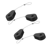 HOMSFOU 4pcs Retractable Telescopic Wire Lock with Steel Cable and Plastic Case, Portable Anti-Theft Protection for Remotes and Valuables, for Offices and Public Places Security