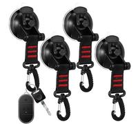 HOMSFOU 4pcs Rotating Red Suction Cup Hooks Strong Vacuum Clips for Car Awning and Camper Van Accessories with Secure Hold for Windows and Outdoor Use