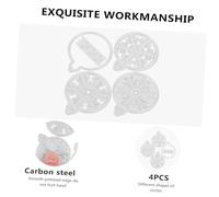 HOMSFOU 4pcs Round Snowflake Cutting Dies Set for Christmas DIY Scrapbooking Reusable Eco Friendly Embossing Stencils for Card Making and Crafts