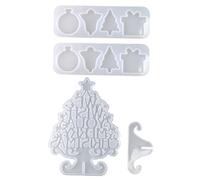 HOMSFOU 4pcs Silicone Christmas Tree Bell Molds for DIY Epoxy Crafts Eco Friendly Soft Non Stick Handmade Casting for Unique Xmas Ornaments and Decorations