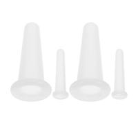 HOMSFOU 4pcs Silicone Facial Cupping Set for Skin Care, Silicone Vacuum Massage Cups for Face and Eye Anti-Aging Therapy, Beauty Tool for Home Use