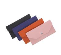 HOMSFOU 4pcs Slim Cash Envelope Wallet Reusable Money Pouch for Budgeting Faux Leather Money Organizer for Men Women for Everyday Cash Carrying