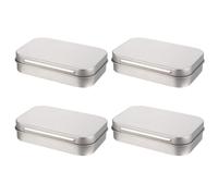 HOMSFOU 4Pcs Small Storage Box Flip Type Containers with Lids for Organizing Crafts Durable Tinplate Design Space Saving
