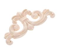 HOMSFOU 4pcs Solid Wood Carved Onlay Applique Irregular Small Flower Design Wooden Decor for Cabinet Doors Beds Furniture Home Supplies Elegant Handmade Corner Embellishments