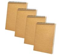 HOMSFOU 4pcs Spiral Notebook Set Top Flip Coil Notepad for Office School Daily Planner Creative Writing Minimalist Design for Notes Sketches for Students Professionals