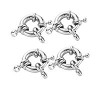 HOMSFOU 4pcs Spring Ring Clasps for DIY Jewelry Making Copper Connectors with Hole Diameter Necklace and Bracelet Buckles Secure Closures for Handmade Crafts and Jewellery Findings