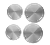 HOMSFOU 4pcs Stainless Steel Induction Cooktop Cover Set Versatile Protective Mat for Kitchen Decor Durable Stove for Electric Cooker Accessories