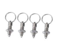 HOMSFOU 4pcs Stainless Steel Knob Plunger Spring Pins with Threaded Screw for Mechanical Coupler Safety Locking Accessories for Industrial and Farm Equipment