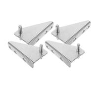 HOMSFOU 4Pcs Stainless Steel Refrigerator Door Hinges with Rubber Caps Quiet Freezer Replacement Parts for Smooth Easy Opening Suitable for Home and Commercial Kitchen Use