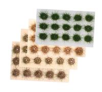 HOMSFOU 4PCS Static Grass Tuft Model for DIY Sand Table Layouts Realistic Miniature Railway Scenery Clusters in Natural Colors for Train Landscape Dollhouse and Diorama Crafting