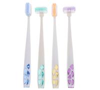 HOMSFOU 4pcs T-Shaped Rotating Toothbrush Soft Bristles 360-degree Rotating Head Fine Bristle Design Removing Debris Reaching Deep Between Teeth Family Adults Daily Oral Care