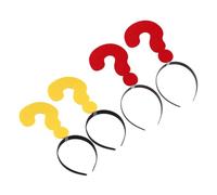 HOMSFOU 4pcs Unique Headdress Photo Booth Props Question Mark Shape Cloth Headband Comfortable Secure Fit Assorted Colour for Party Photo Booth