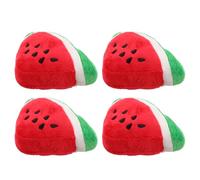 HOMSFOU 4pcs Watermelon Plush Squeaky Dog Set, Cute Fruit-shaped Soft Chew for Puppies and Small Breeds, Interactive Pet Play for Teeth Grinding and Gum Massage