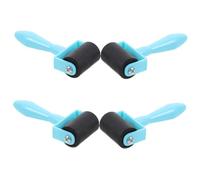HOMSFOU 4pcs Wear Resistant Rubber Rollers with Plastic Handles Portable Replaceable Brayers for Printmaking and Craft Ink Rubbing Smooth Even Coloring Tools for Artists