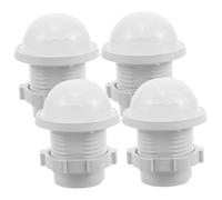 HOMSFOU 4pcs White Plastic Sensor Cover Shell for Infrared Motion Detector Lightweight Protective Housing with Modern Minimalist Design for Enhanced Human Body Detection Technology