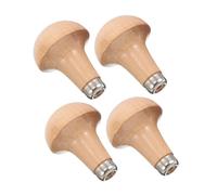 HOMSFOU 4pcs Wooden Graver Handles Mushroom Shape Woodworking Accessories Replacement File Handle for Engraving Home Office Factory Maintenance