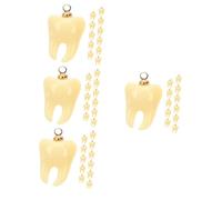 HOMSFOU 4sets DIY Resin Teeth Charms for Jewelry Making Decorative Tooth Pendants with Hanging Hoops for Necklaces Earrings Keychains and Crafts 12pcs*4