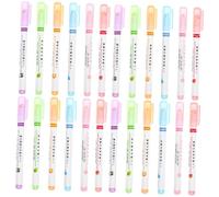 HOMSFOU 4sets Highlighter Pens Set Adorable Curve Markers for Note Taking Card Decoration Scrapbooking Smooth Writing Comfortable Grip No Leak Design 6pcs*4