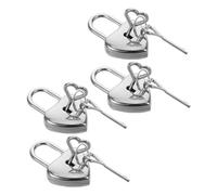 HOMSFOU 4Sets Lightweight Metal Heart Padlocks for Couples Romantic Wishing Locks for Travel Anniversary Wedding Valentine's Day Symbol of Everlasting Love