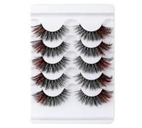 HOMSFOU 5 Pairs 3d Makeup Fake Lashes for Salon and Date, Simulation Material, Make Eyelashes Look Thicker and Longer Look Natural Eyelashes Cosmetic Lash Decors