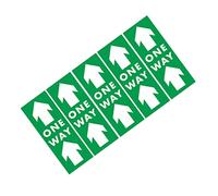 HOMSFOU 5 Pcs Self Adhesive Directional Arrow Floor Decals Green Safety Floor Sign for Shopping Malls Schools and Hospitals Easy to Apply Social Distance Stickers