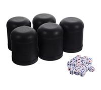 HOMSFOU 5 Sets Dice Cup Dice Shaker Cup Plastic Simple Design Comfortable Use Easy to Use Delicate Workmanship Black for Party Table Games Assorted style