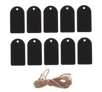 HOMSFOU 50 Sets Double Sided Mini Chalkboard Tags with Jute String Erasable Wooden Hanging Blackboard Labels Reusable Chalkboard Signs for Clothing Price Tags DIY Crafts Party Decorations