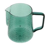 HOMSFOU 500ml Borosilicate Glass Milk Jug with Green Hammered Texture, Graduated Coffee Server and Portable Coffee Container for Kitchen and Beverage Serveware